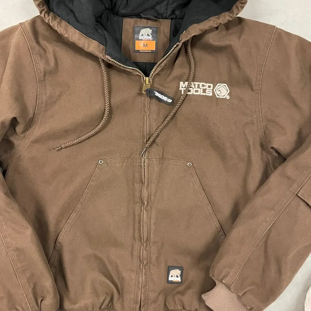 vintage y2k berne canvas hooded work jacket